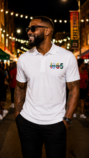 Juneteenth model/lifestyle image:
Man wearing Juneteenth Freedom 1865 T-shirt at community celebration