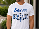 Personalized Soccer Dad Performance Shirt — Black & White Twill Appliqué