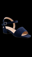 Navy blue suede sandals:
Navy blue suede low heel sandals for women
