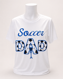 Personalized Soccer Dad Performance Shirt — Black & White Twill Appliqué